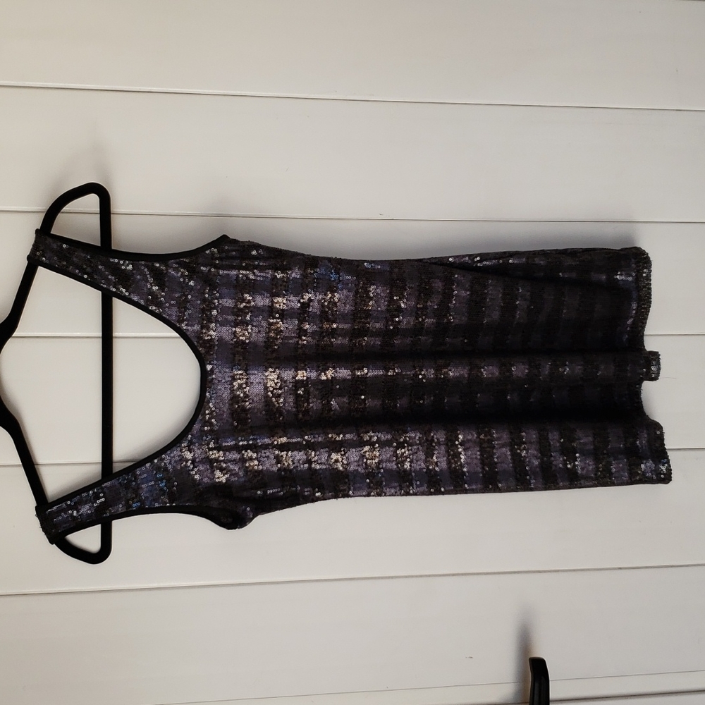 SEQUIN BLACK MINI DRESS